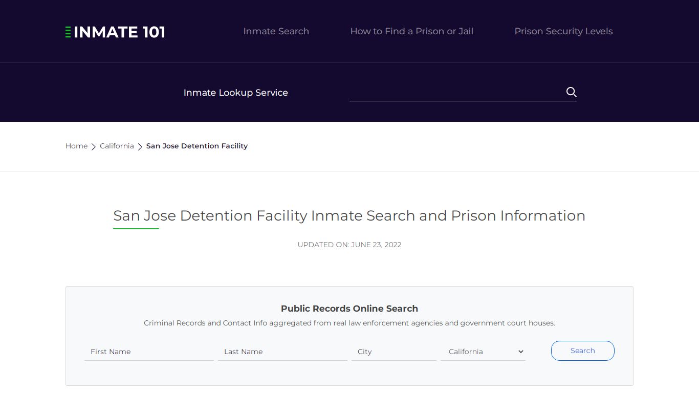 San Jose Detention Facility Inmate Search, Visitation, Phone no ...